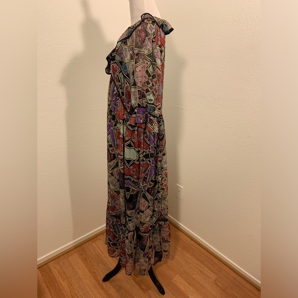 NWOT Free People Women's Black Combo Multi Color Carmella Printed Maxi Dress -XS - Picture 8 of 16